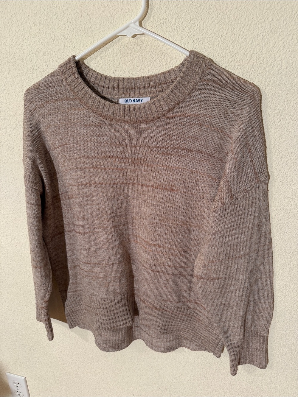 Old Navy Taupe Marled Crewneck Sweater